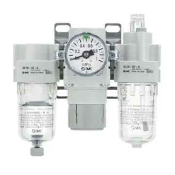 SMC triple unit, AC30-03DG-A, connection Rc3/8", automatic drainage, with pressure gauge.