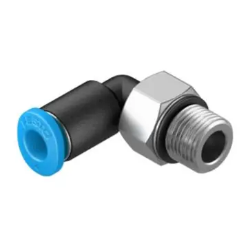 Festo mini quick-connect elbow, QSML-M3-2, 133030 external thread, with external hexagonal head.