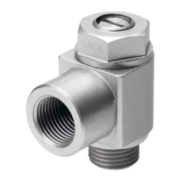Festo throttle valve, GRLA-1/2-B, 151179 L type, grooved screw, exhaust throttle.
