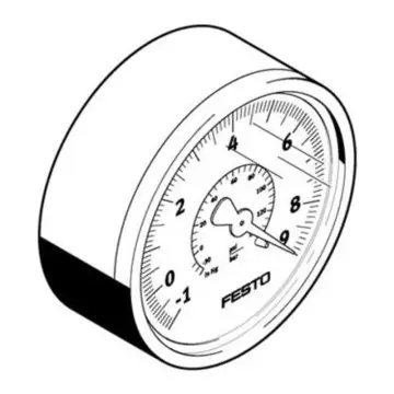 Festo vacuum pressure gauge, VAM-63-V1/9-R1/4-EN, 537814 R1/4, -1 to 0 bar