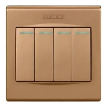 SIEMENS Pin Yi Series 4-position single-pole rocker switch (with fluorescent indicator), 5TA06414NC03 Champagne Gold