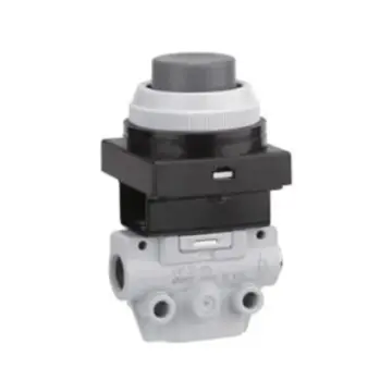 SMC mechanical control valve, VM132-M5-32BA, black push button (protruding head), bottom piping, 2-position 3-way, M5