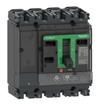 Schneider Electric NSX molded case circuit breaker, C10F4TM080 NSX100F 36kA AC 4P4D 80A TMD
