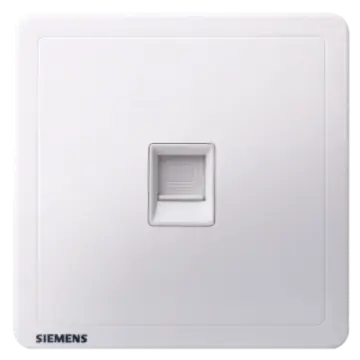 SIEMENS CAT5E 5UH14623NC01 Single-piece computer socket, elegant white, Adela series.