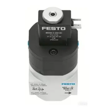 Festo gate valve, HEE-1/4-D-MINI-24, 165071, electrically controlled, two-position three-way.
