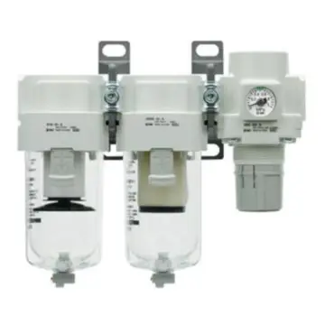 SMC triple unit, AC20C-02CG-B: air filter + oil mist separator + pressure regulator