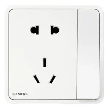 SIEMENS 2-3 Pole Socket with Switch, 5UB11243NC01, Chenxi White, Ruiyi Zita Series
