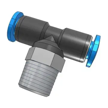 Festo Miniature Quick Connect T-Type Connector, QSMT-1/8-4, 153355 External Thread, with External Hex Socket