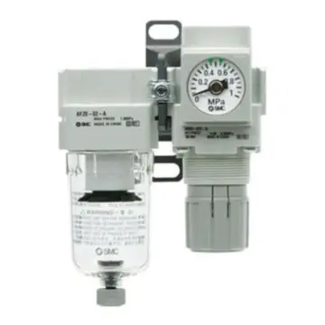 SMC dual-unit AC50B-10D-B filter + pressure regulator, without pressure gauge.