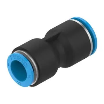Festo quick-connect coupling, NPQE-D-Q14-E-P5, 8113119 straight connector, 14mm outer diameter fitting.