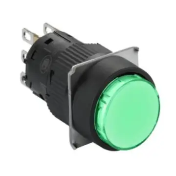Schneider Electric self-reset button, XB6EAA31F, round, green, 1NO/NC