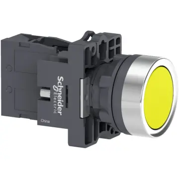 XA2EH051 Complete push button plastic flush yellow 22mm push 1NO