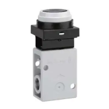 SMC mechanical control valve, VM220-02-33A, push-button (flat head), side piping, 2-position 2-way, R1/4