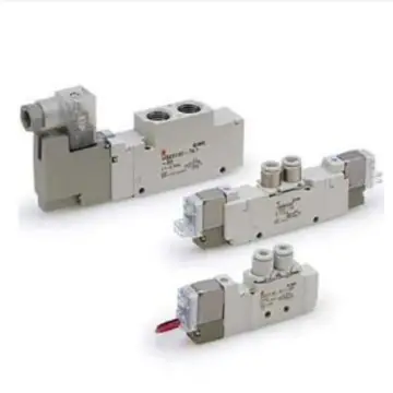 SMC 5-way pilot-operated solenoid valve, VQZ1121-5L1-C4, direct piping type, plug and lead assembly, single unit.