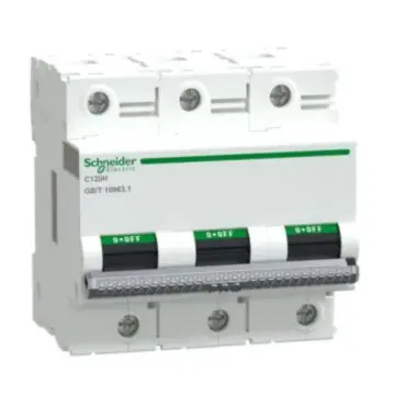 Schneider Electric miniature circuit breaker, Pro C120H 3P C 100AA95HC391, is a replacement for A9N19818.