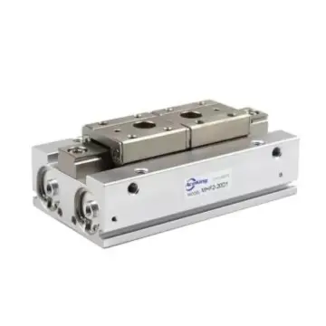 SMC parallel opening and closing type pneumatic gripper, MHF2-20D1-M9N, thin, medium stroke, with magnetic switch.