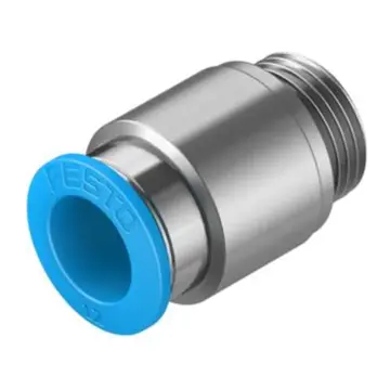 Festo quick-connect straight connector, QS-G1/8-10-I, 132999, external thread, with internal hex socket.