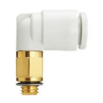 SMC KQ2 right-angle connector, KQ2L04-M5N brass + electroless nickel plating