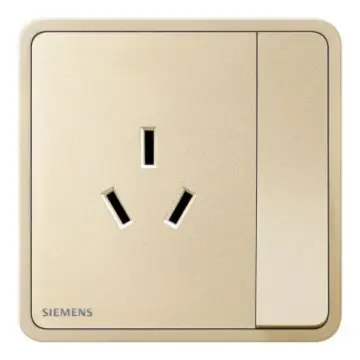 SIEMENS 10A Three-Pole Socket with Switch, 5UB11233NC03 Sunrise Gold Zita Series