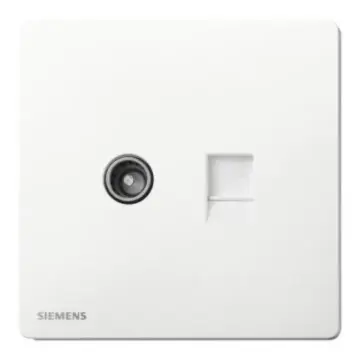 SIEMENS CAT5E 5UH31353NC01 TV + PC socket, Matte White, from the Acus series.