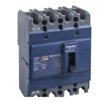 Schneider Electric molded case circuit breaker, EZD100E4100N, fixed 4-pole.