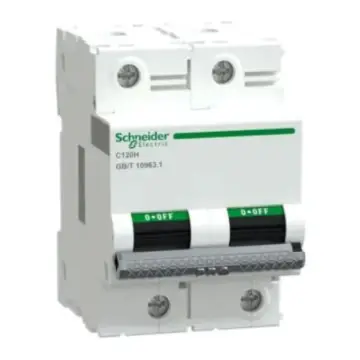 Schneider Electric miniature circuit breaker, Pro C120H 2P B 125AA95HB292, is a replacement for A9N19560.