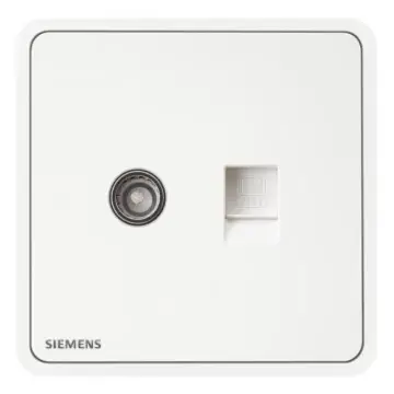 SIEMENS TV + Computer (Category 5e) Socket, 5UH11353NC01, Chenxi White, Ruiyi Zita Series