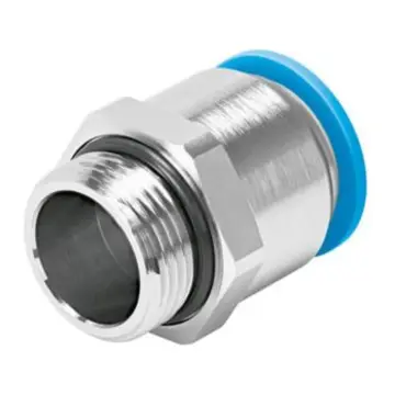 Festo quick-connect straight connector, QS-G3/4-22, 8040613, external thread, with external hexagonal head.