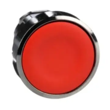 Schneider metal button head, ZB4BA4, red, flat head