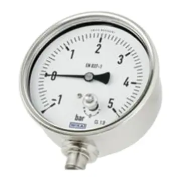 WIKA sanitary diaphragm pressure gauge, 233.50.100+990.22, 0-1MPa, axial, accuracy 1.0, chuck outer diameter 50.5mm