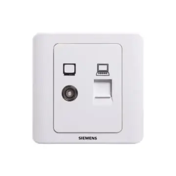 SIEMENS TV + Computer (Category 6, 5TG01341CC1 Unshielded) Socket