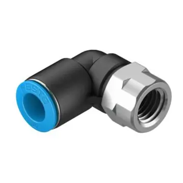 Festo internal thread quick-connect elbow, QSLF-1/4-10-B, 153279 with external hex socket.