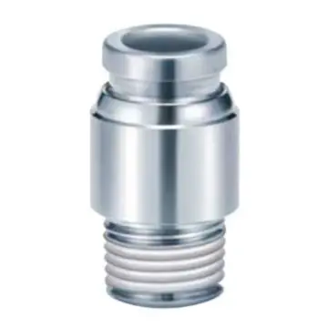 SMC external thread straight-through quick connector, KQG2S06-01S with internal hex socket, 316 stainless steel.