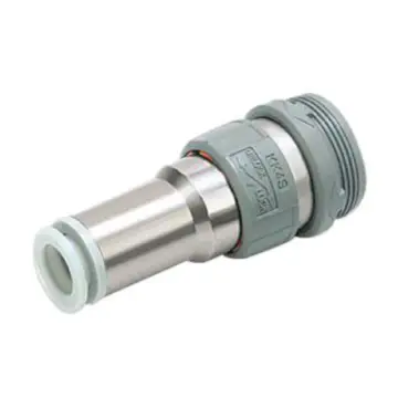 SMC thermoplastic straight-through socket with one-way valve, KK4S-08H, in multiples of 5.