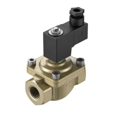 Festo 2-position 2-way solenoid valve, VZWF-B-L-M22C-G34-275-1P4-6, 1492113, forced pilot operation, normally closed.