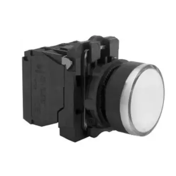 Schneider Electric white flat-head illuminated push button, XB5AW31B1C 1NO 24VAC/DC