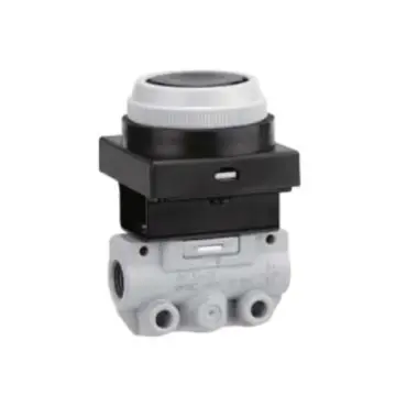 SMC mechanically controlled valve, VM120-01-33A, push-button (flat head), side piping, 2-position 2-way, R1/8