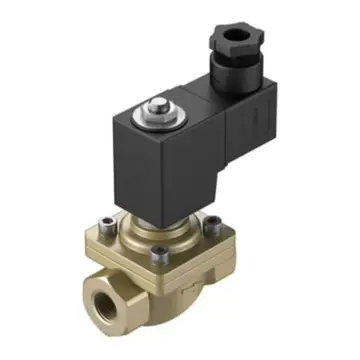Festo 2-position 2-way solenoid valve, VZWF-B-L-M22C-G38-135-1P4-10, 1492111, forced pilot operation, normally closed.