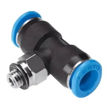 Festo Miniature Quick Connect T-Type Connector, QSMT-M3-3, 153351, External Thread, with External Hex Socket