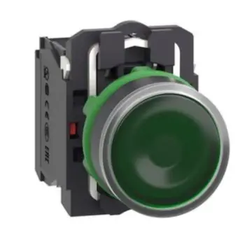 Schneider Electric green flat-head illuminated button, XB5AW33B1C (ZB5AW333C+ZB5AW0B31C)