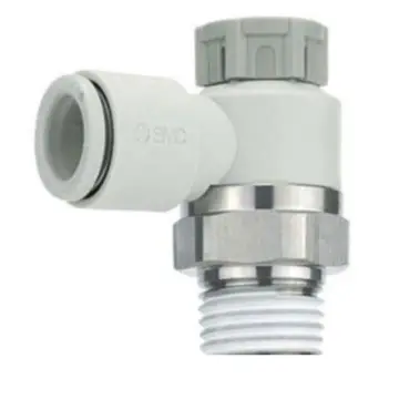 SMC elbow speed control valve, AS2201F-01-06SA exhaust throttle, with sealant, R1/8", 6mm connecting pipe.