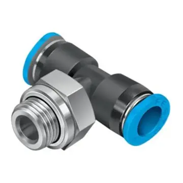 Festo Miniature Quick Connect T-Type Connector, QSMT-G1/8-4, 186272, External Thread, with External Hex Socket