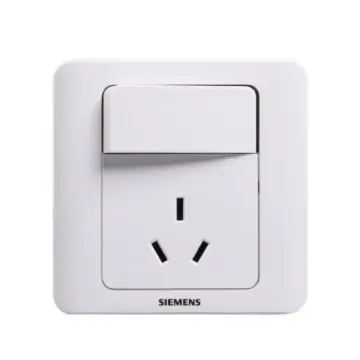 SIEMENS Three-Pole Socket (Large Rocker), 5UB01051CC1, Elegant White, Vision Series, Single Pole with Single-Pole Switch, 10A