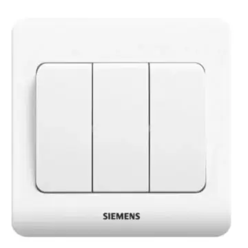 SIEMENS panel switch, 5TA02311CC1, type 86, recessed mounting, three-position single-pole switch.