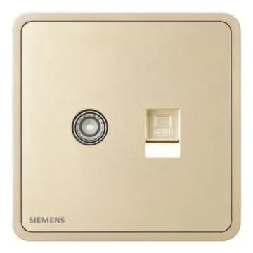 SIEMENS TV + Computer (Category 5e) Socket, 5UH11353NC03, Sunrise Gold, Zita Series