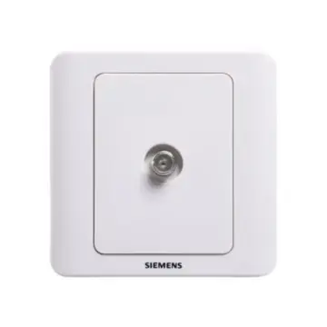 SIEMENS Vision Series Single-Stop Broadband TV Socket (5-1000MHz), 5TG01151CC1, Elegant White