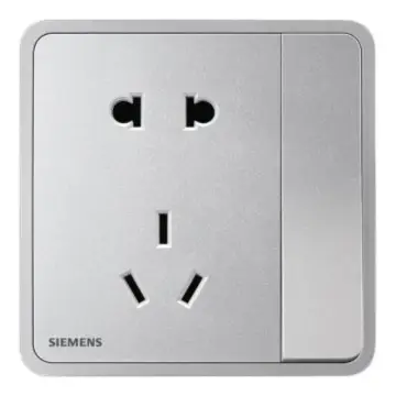 SIEMENS 10A Integrated Two- or Three-Pole Socket with Single-Pole Switch, 5UB11243NC02 Starry Silver, Zita Series