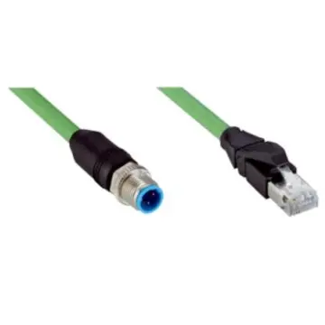 SICK network cable with RJ45 and M12 connectors, YM2D24-050PN1MRJA4