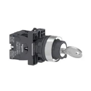 Schneider Electric key switch, XA2EG21, two-position self-locking, left pull out, 1NO
