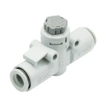 SMC straight-through flow control valve, AS1002F-04A push-lock type